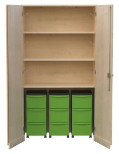 Garagenschrank 1-reihig mit Aufbewahrungsboxen 01