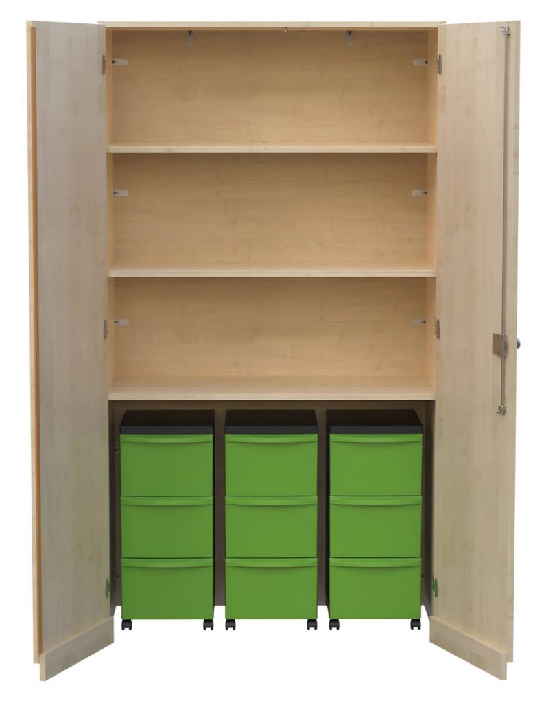 Garagenschrank 1-reihig mit Aufbewahrungsboxen 01