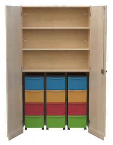 Garagenschrank 1-reihig mit Aufbewahrungsboxen 02