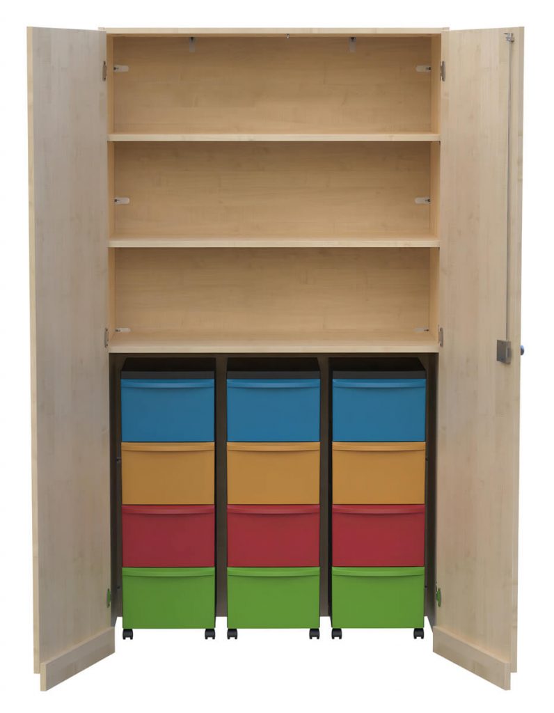 Garagenschrank 1-reihig mit Aufbewahrungsboxen 02