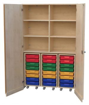 Garagenschrank 2-reihig mit Aufbewahrungsboxen 03