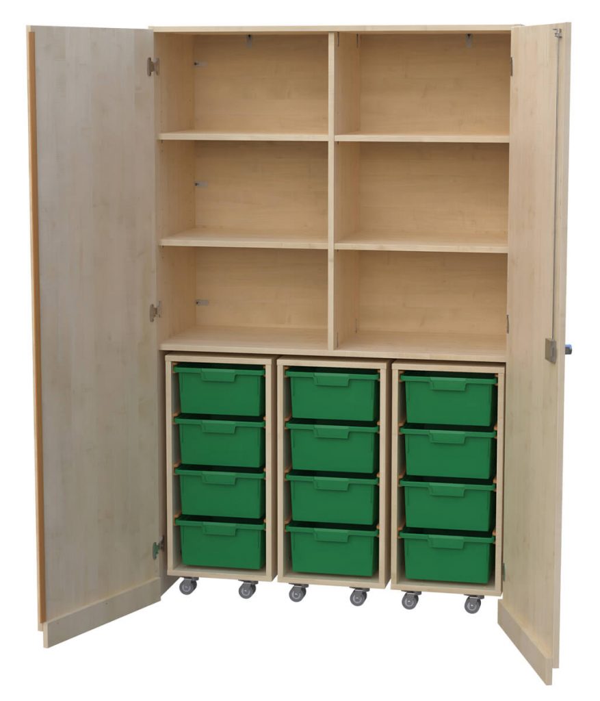 Garagenschrank 2-reihig mit Aufbewahrungsboxen 04