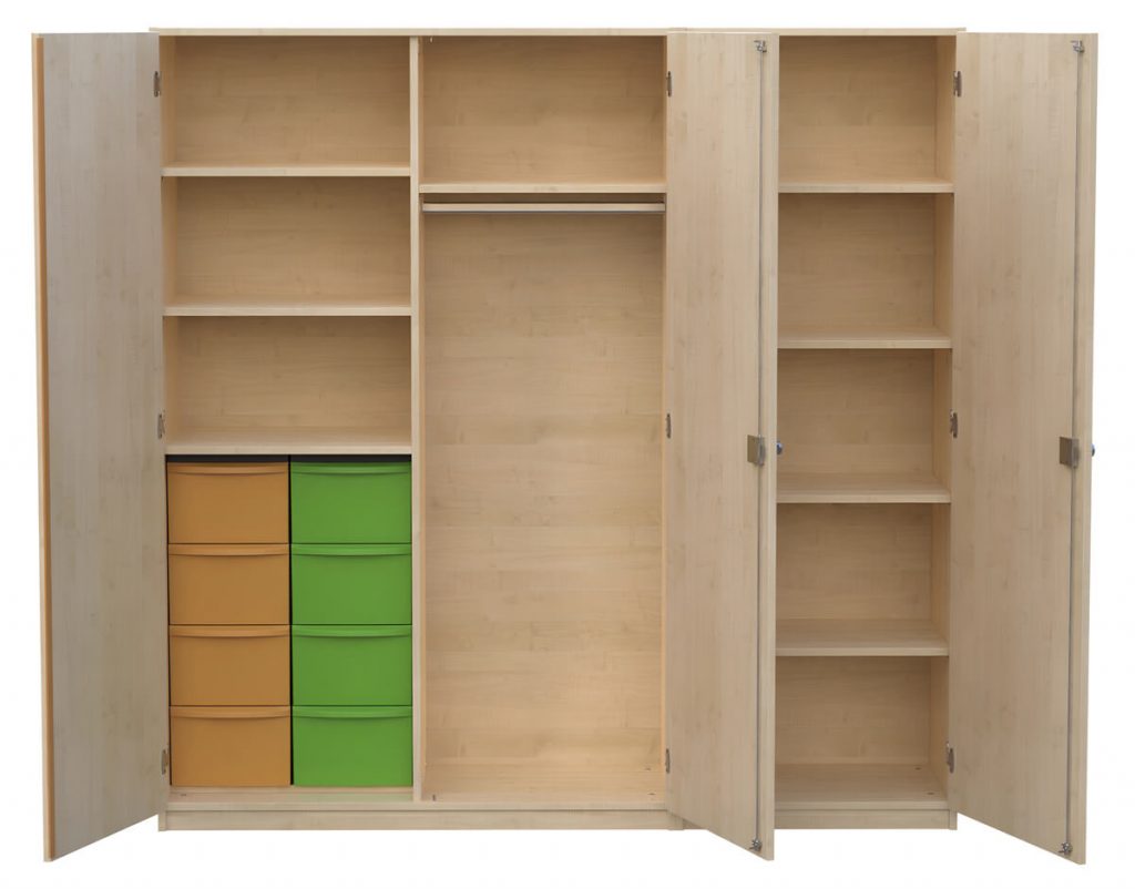 Garderobenschrank mit Aufbewahrungsboxen 02