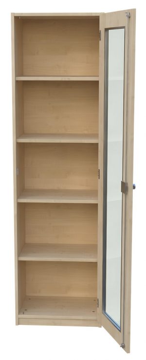Hochschrank 5OH mit Glastür (3-3 Glasausschnitt) BHT 45 x 190 x 40