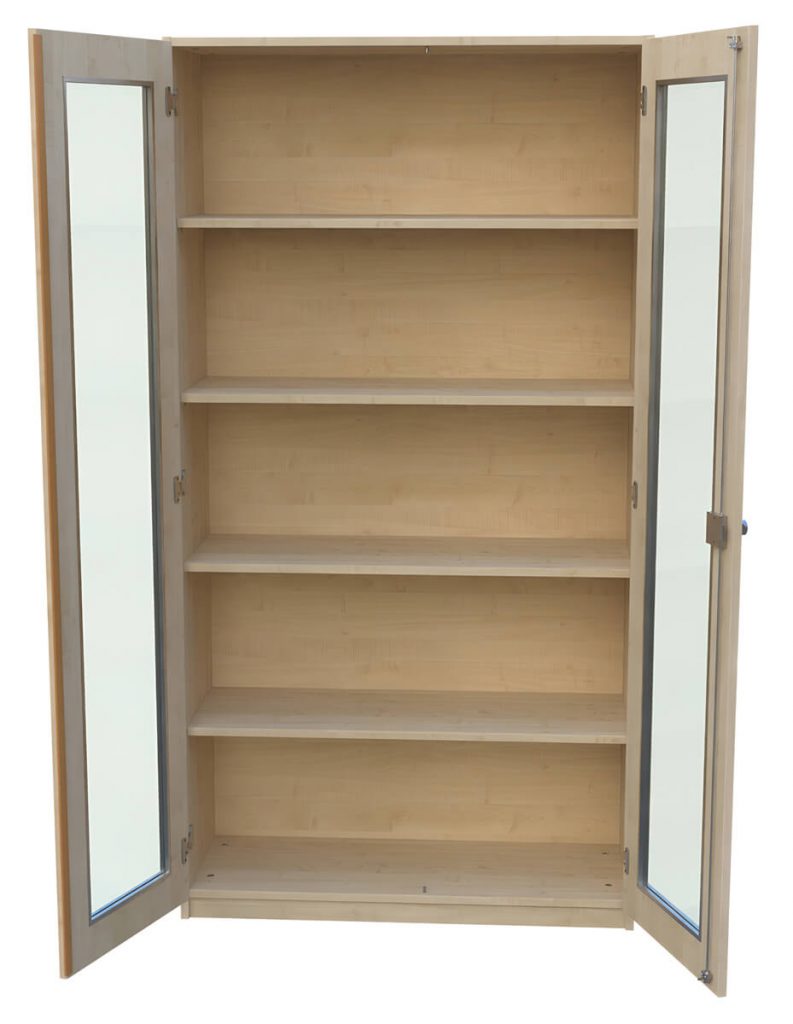 Hochschrank 5OH mit Glastüren (3-3 Glasausschnitt) BHT 120 x 190 x 50