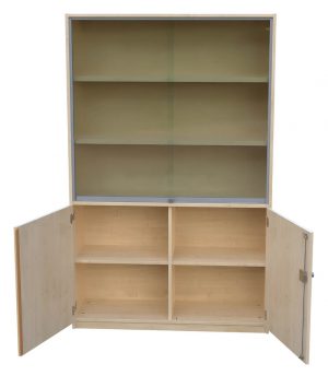 Hochschrank mit Glasschiebetüren BHT 120 x 190 x 40