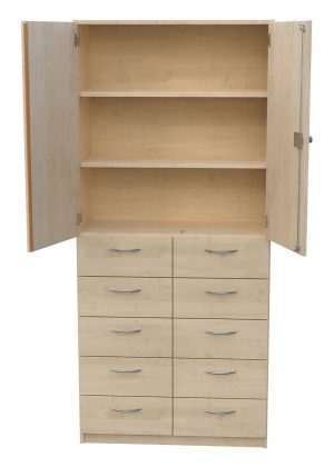Hochschrank mit Schubladen BHT 90 x 190 x 40