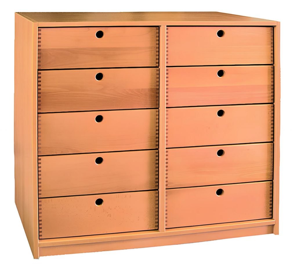 Regal mit Holzschubkästen 01