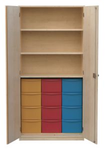 Schrank mit Aufbewahrungsboxen 1-reihig 01