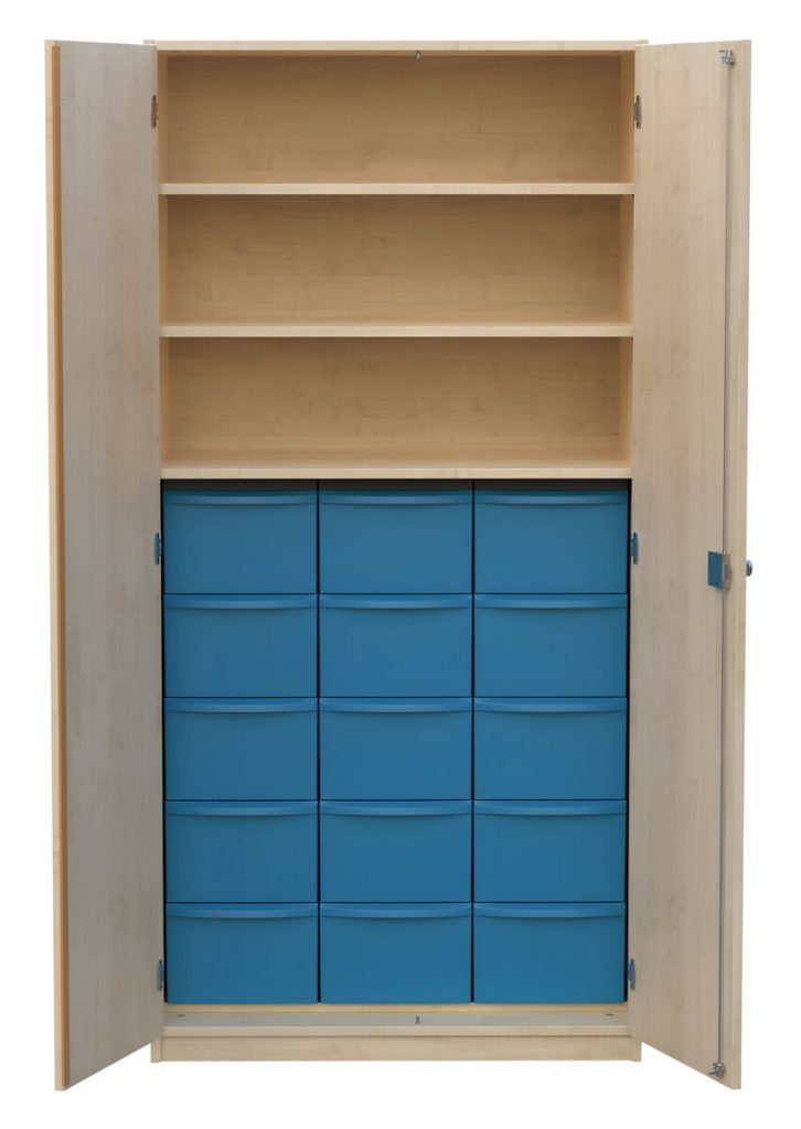Schrank mit Aufbewahrungsboxen 1-reihig 03