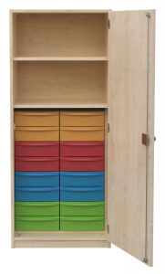 Schrank mit Aufbewahrungsboxen 1-reihig 10