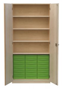 Schrank mit Aufbewahrungsboxen 1-reihig 12