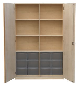 Schrank mit Aufbewahrungsboxen 2-reihig 01