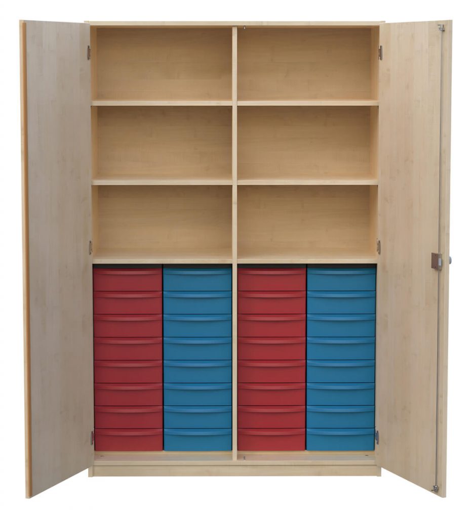 Schrank mit Aufbewahrungsboxen 2-reihig 04