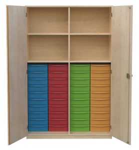 Schrank mit Aufbewahrungsboxen 2-reihig 05