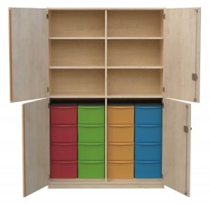 Schrank mit Aufbewahrungsboxen 2-reihig 07