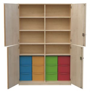 Schrank mit Aufbewahrungsboxen 2-reihig 12