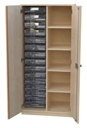 Schrank mit Aufbewahrungsboxen 2-reihig 16
