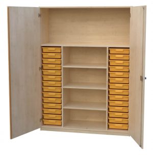 Schrank mit Aufbewahrungsboxen 3-reihig 26
