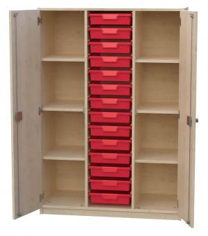 Schrank mit Aufbewahrungsboxen 3-reihig 28
