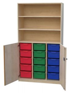 Schrank mit Aufbewahrungsboxen 3-reihig 06