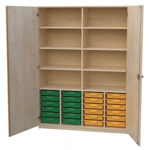 Schrank mit Aufbewahrungsboxen 4-reihig 02