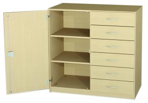 Unterschrank 2,5OH mit 6 Schubkästen und 1 Flügeltür 01