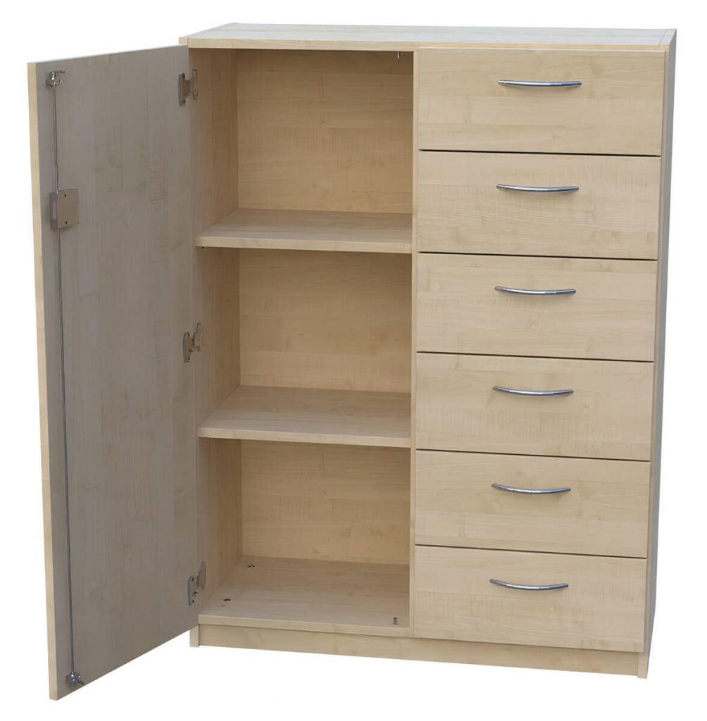 Unterschrank 3OH mit 6 Schubkästen und 1 Flügeltür 03