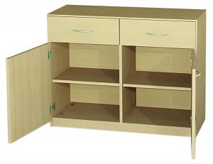Unterschrank mit 2 Schubkästen und 2 Flügeltüren 01
